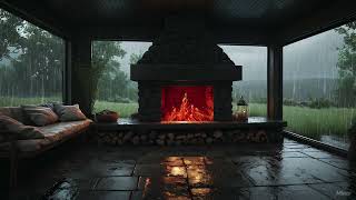 Relax your soul with the unique sound of rain and fireplace