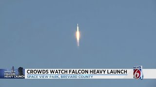 Thousands of spectators gather for Falcon Heavy launch