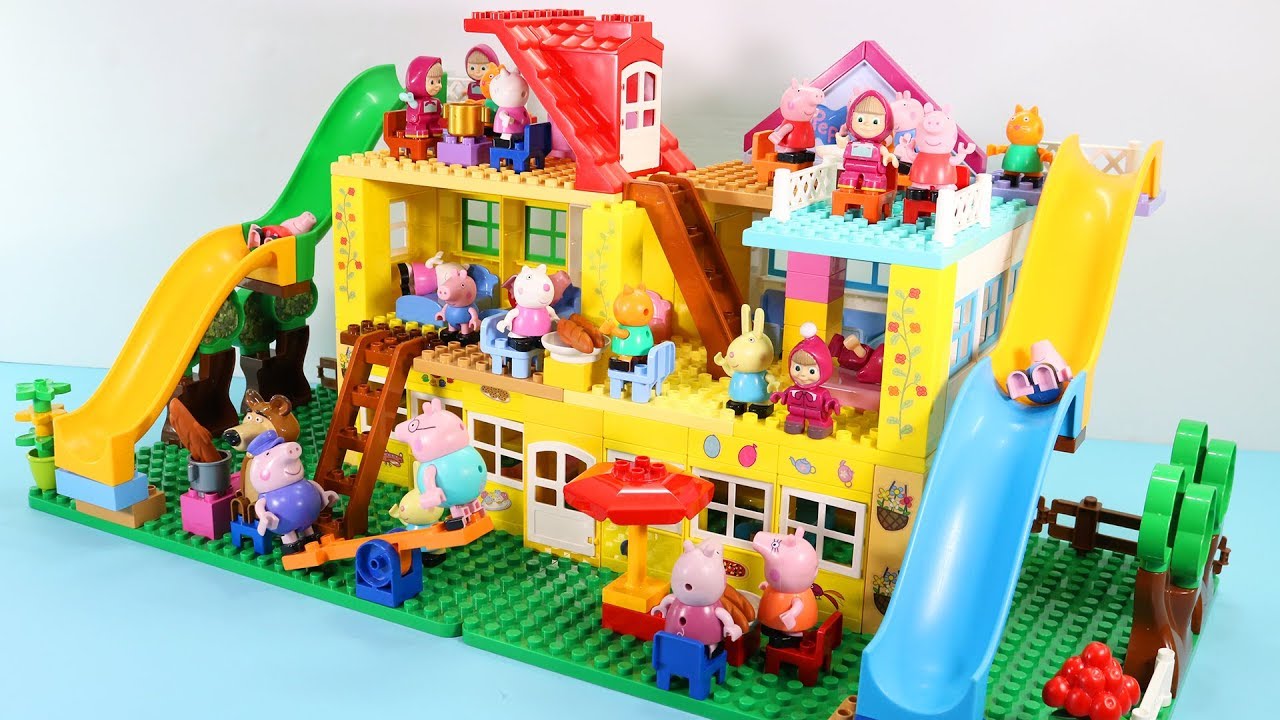 Peppa Pig House Construction Sets Lego Duplo House Creations Toys