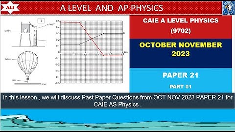 AS LEVEL PHYSICS 9702 PAPER 2 | OCTOBER/NOVEMBER 2023 | Paper 21 | 9702/21/O/N/23 | Part 01