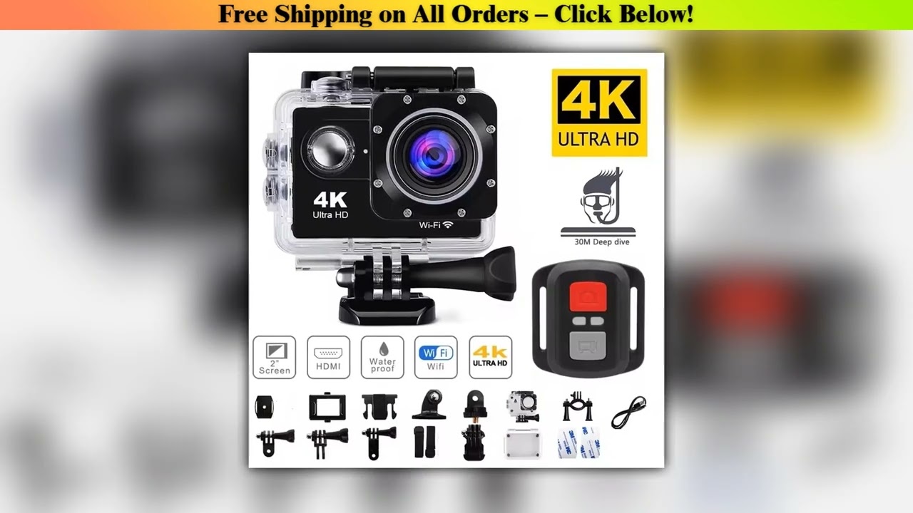 4K Action Camera 1080P/30FPS WiFi 2.0" 170D Underwater Waterproof Helmet Video Recording Camera