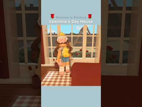 Let's tour a Valentine's Day House in BLOXBURG with me 🌹 #bloxburgbuild #bloxburg #roblox