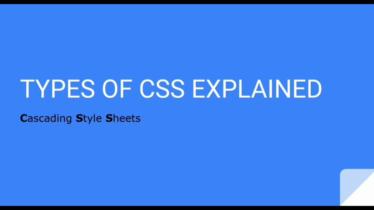 Types of CSS Explained - YouTube