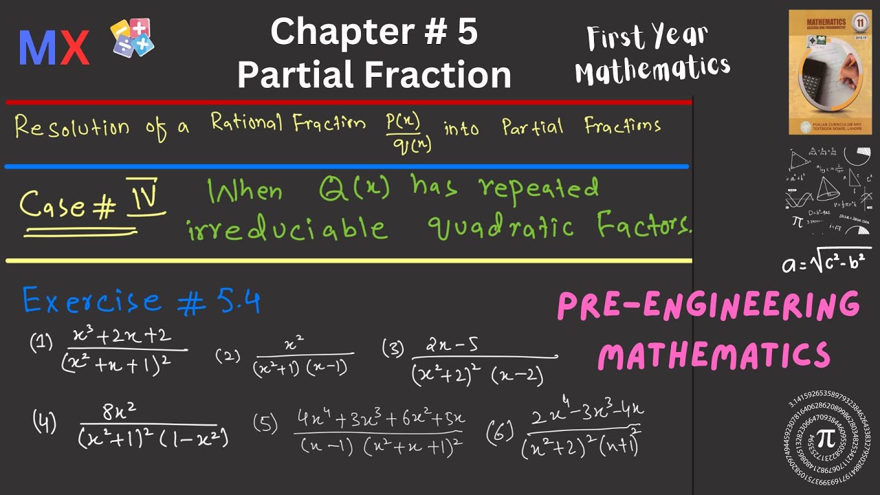 Partial Fraction | Exercise 5.4 | Part 1 #firstyearmathematics # ...