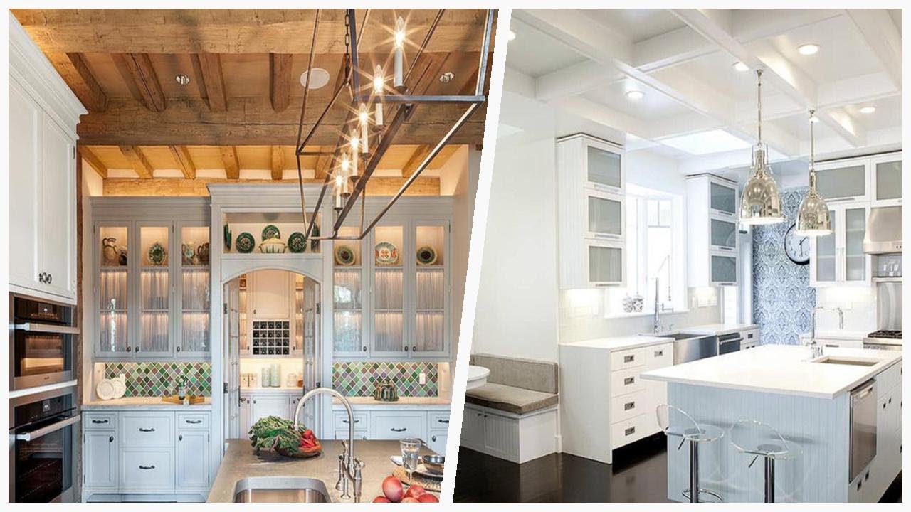 75 Brown Floor Kitchen With Glass-front Cabinets Design Ideas You'll Love ⭐️