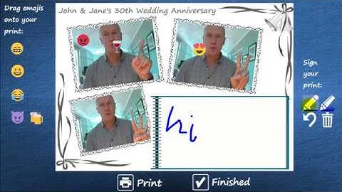 Photo print layout stamping and signing in RightBooth