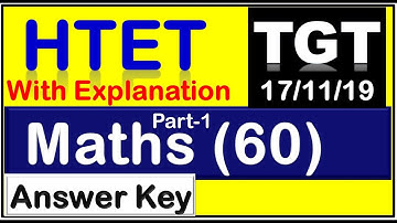 HTET tgt maths solution 2019  I HTET answer key level 2 maths