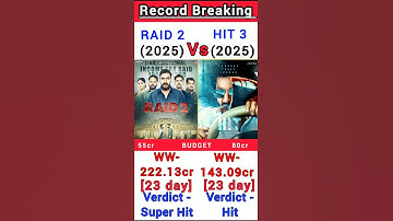 Raid 2 Vs Hit 3 Box Office Collection | Raid 2 23th day collection #shorts