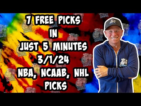 NBA, NCAAB, NHL Best Bets for Today Picks & Predictions Friday 3/1/24 | 7 Picks in 5 Minutes