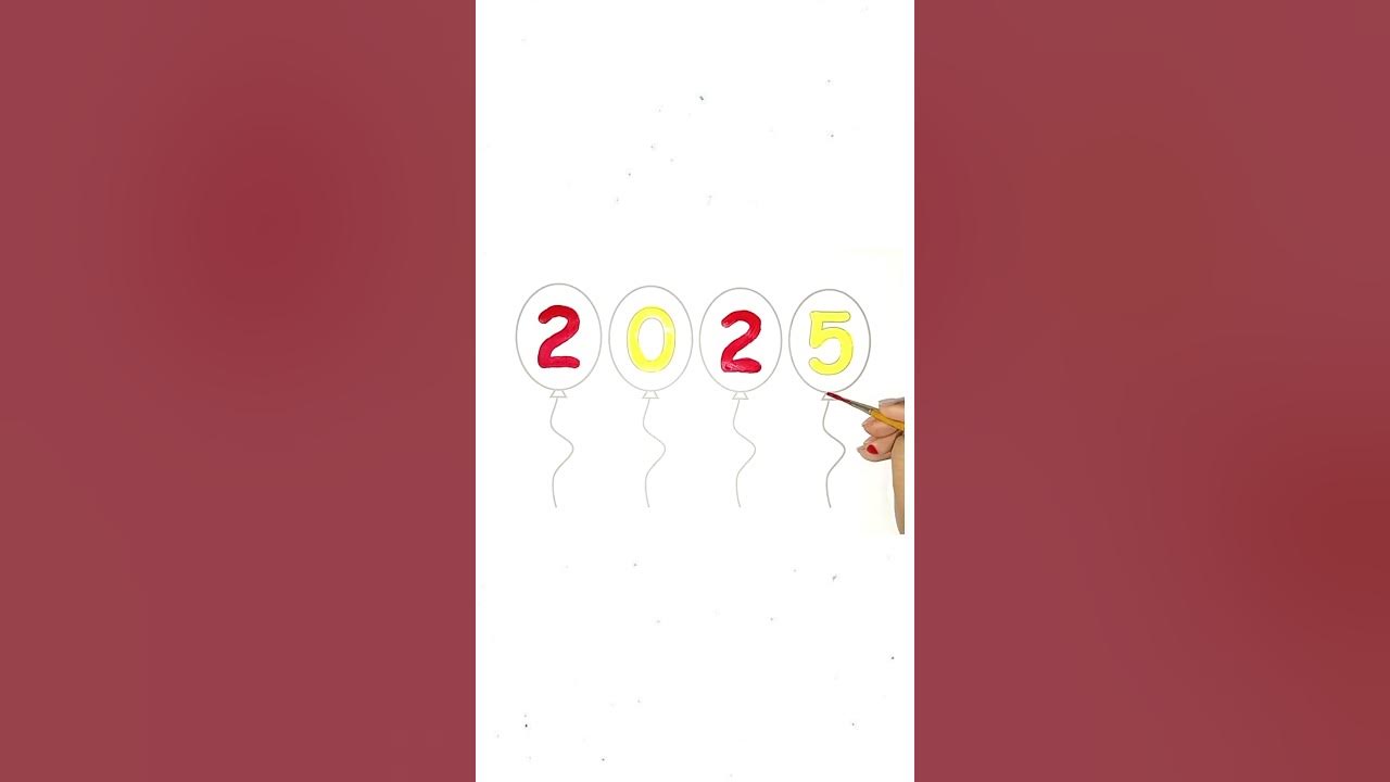 Easy StepbyStep Happy New Year 2025 Drawing Tutorial For Kids And