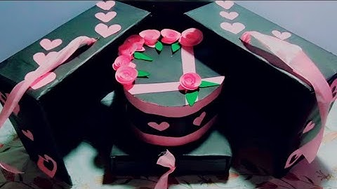 Surprise Cake Box | Cake Box With Drawer | How To Make Surprise Cake Box At Home Step By Step