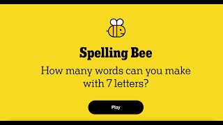 NYT Spelling Bee - to Pangram
