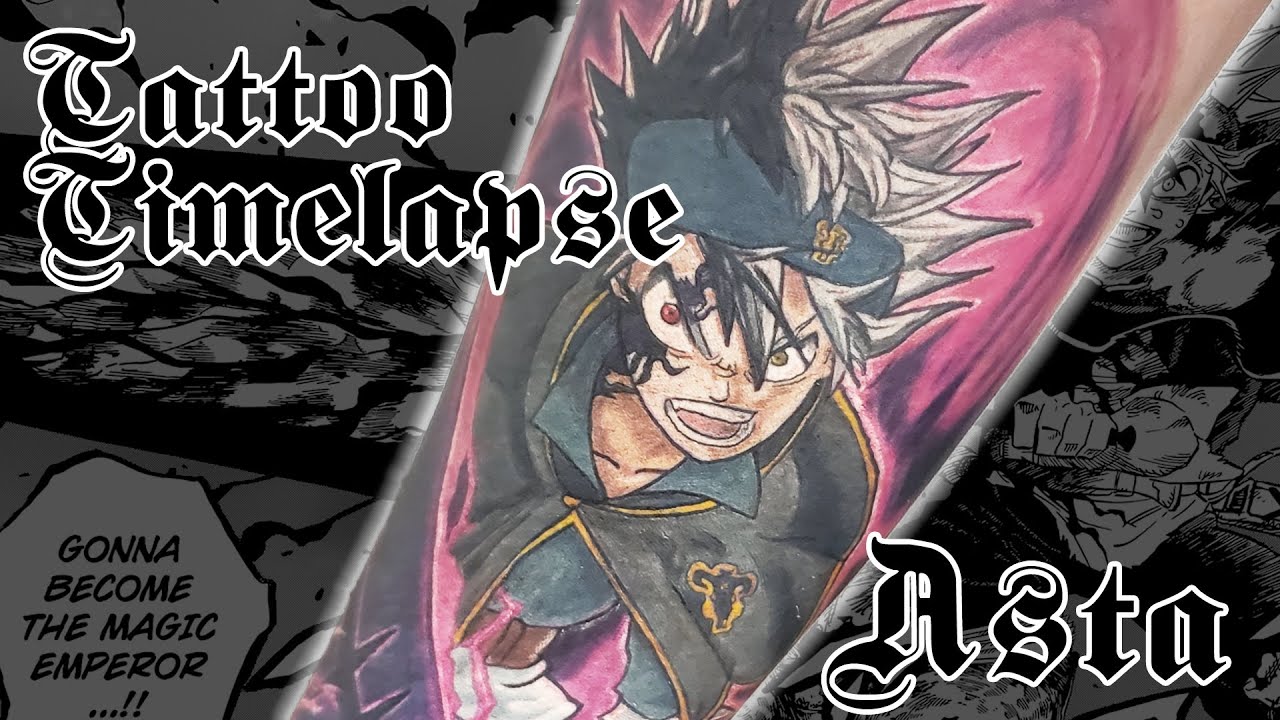 black clover asta anime tattoo timelapse anime tattoos anime clover