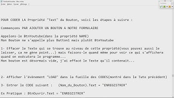 Visual_Basic 36 Comment CODER la propriété TEXT du Bouton VB.NET