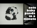 "CUTE BABY PANDA" DRAWING in 1 minute