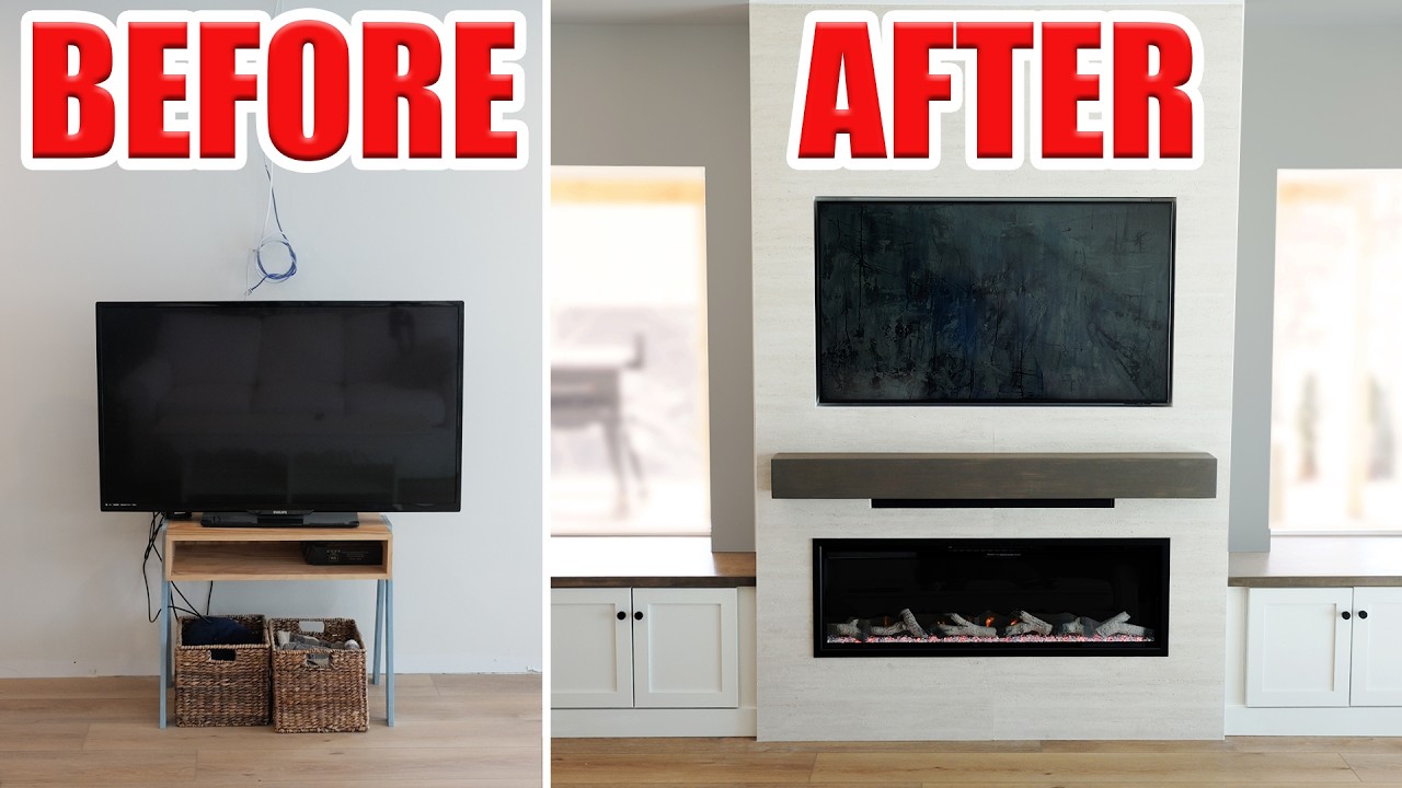 Building a Modern Fireplace TV Wall (Start to Finish)