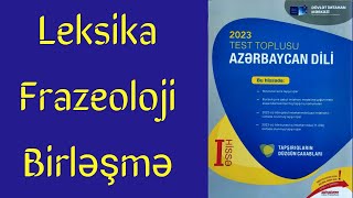 Frazeoloji Birləşmə Azərbaycan Dili Test Toplusu