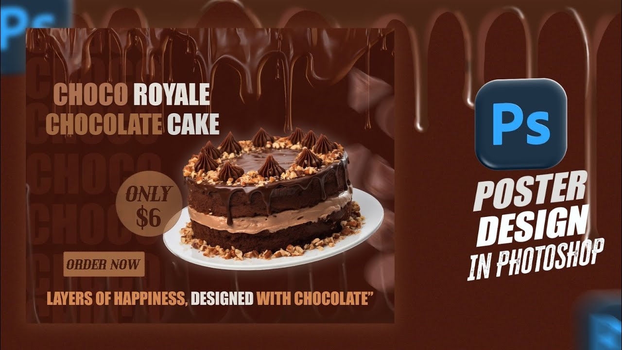 Cake Poster Design in Photoshop | Cake Banner Tutorial