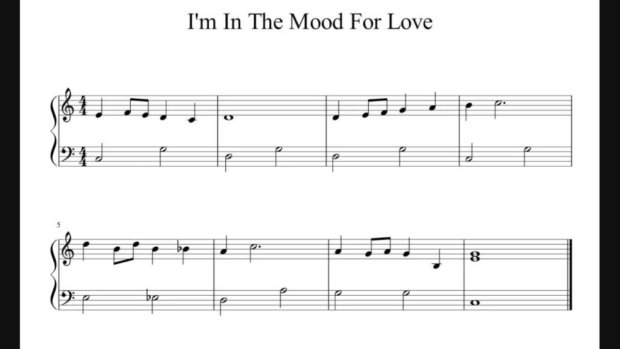 I M In The Mood For Love Piano Sheet Music No Audio Youtube