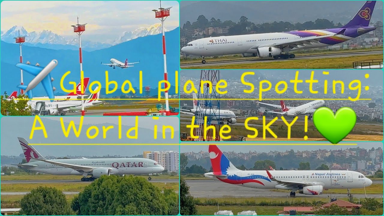 🌍From Qatar to Turkish – International Flights at Tribhuvan Airport🇳🇵Epic Plane Spotting in Nepal!✈️
