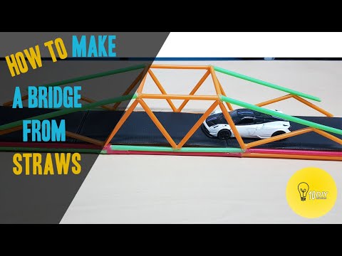 How to make a bridge using straws and cardboard, 10minutes DIY