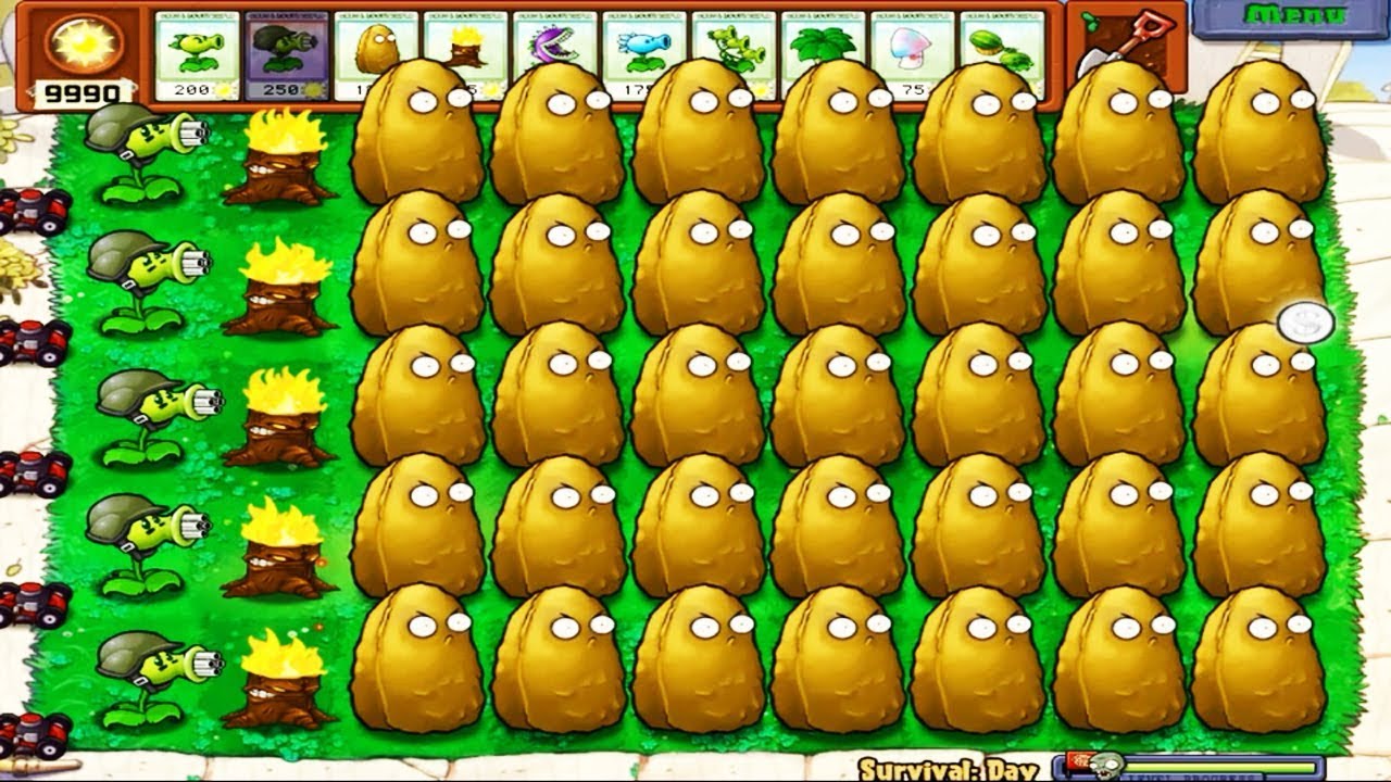 Plants Vs Zombies Gatling Pea Challenge Gameplay PvZ - YouTube