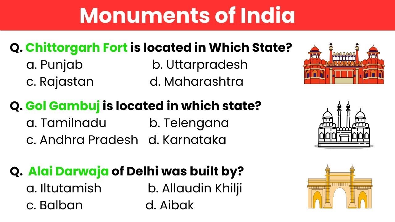 Monuments of India question answer 