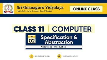 Class 11 Computer Science Unit 2 Ch 6 Specification & Abstraction Introduction