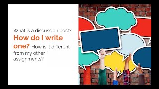 WCC Workshop: Writing a Successful Discussion Post