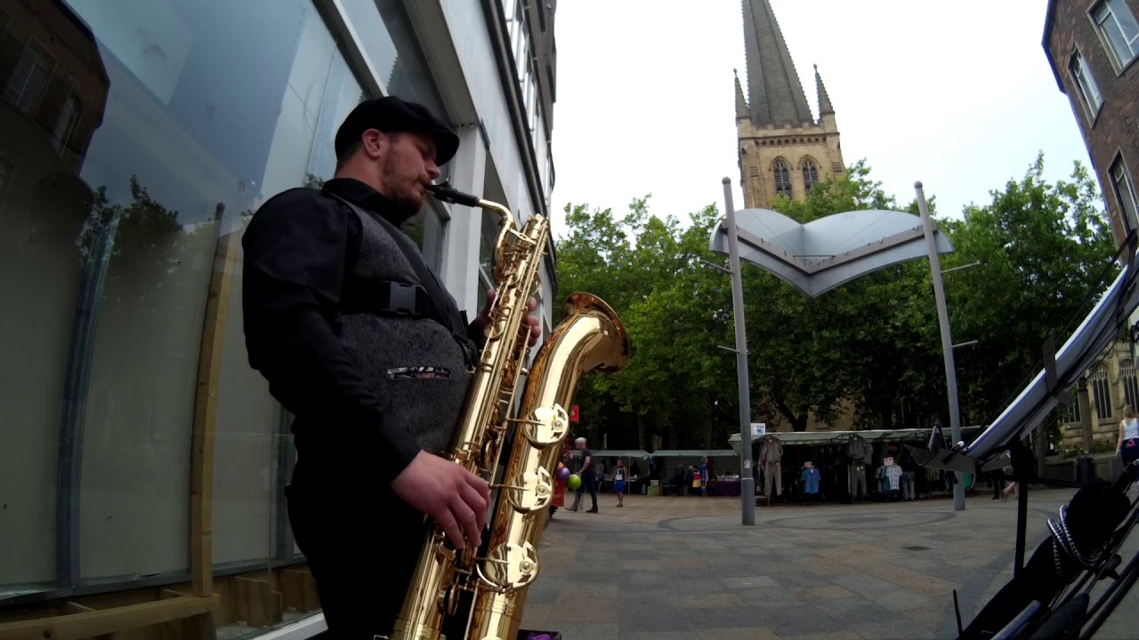 27th July 2018 I Got Rhythm Busking Baritone Sax YouTube