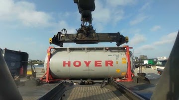 Reachstacker driving in Rotterdam