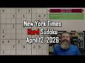 NYT Hard Sudoku Walkthrough April 12 2026