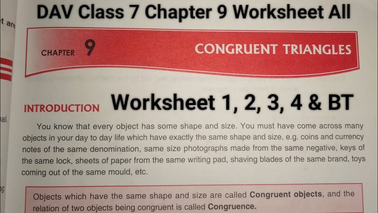 DAV Class 7 maths chapter 9 worksheet all । Class 7 math chapter 9 worksheet all dav public school