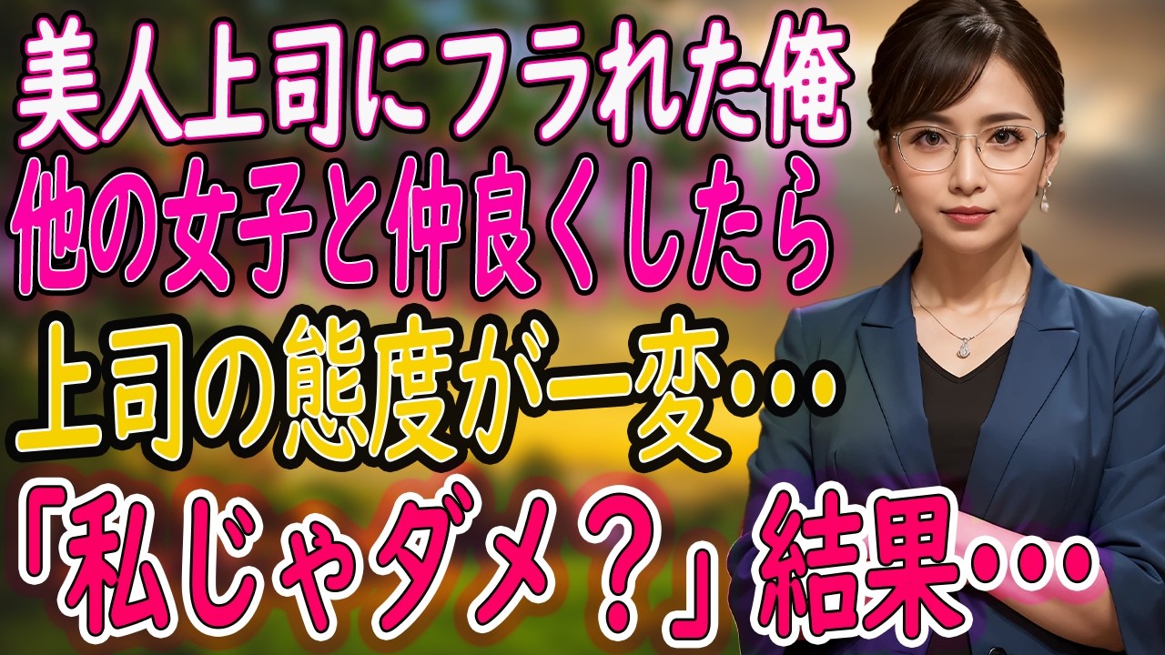 【馴れ初め】彼氏のいる憧れの美人上司に告白してフラれた俺→しかし、俺が同僚からアプローチされ始めると上司の態度が激変し…【朗読】