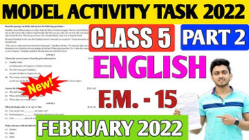 Class 5 English Model Activity Task February 2022 Part 2 |Model Activity Task Class 5 English Part 2