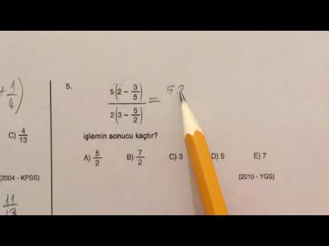 ösym sınavlarında çıkmış matematik soru çözümleri - rasyonel sayılar test 1/3