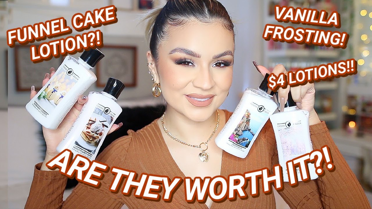 TRYING GOOSE CREEK LOTIONS LOTS OF SWEET SCENTS! ONLY 4! YouTube
