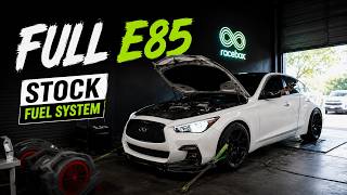 Full E85 vs VR30 STOCK FUEL SYSTEM?! FBO Shop Q50 Dyno Test...