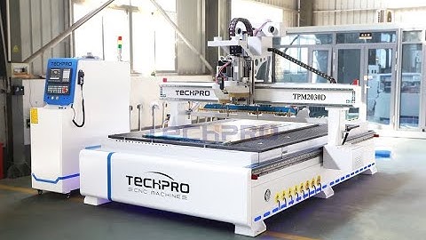 TechPro® high end ATC CNC Router with 5+4 drilling bank for hot sale. #cncmachine #atc #woodworking