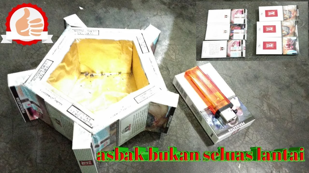  cara  membuat  asbak rokok  dari  bungkus  bekas simpel mudah 