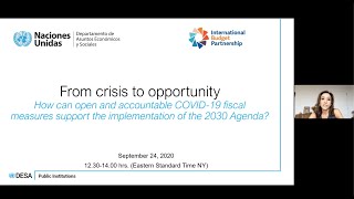 From crisis to opportunity: How can open & accountable COVID-19 fiscal measures support Agenda2030?