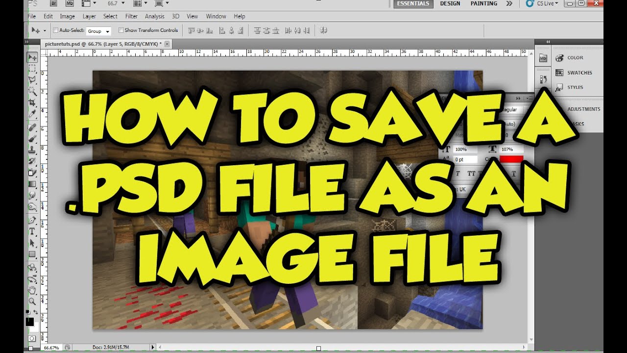 Photoshop Tutorial How To Save A Psd File Photoshop File As A Jpeg