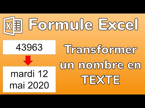 Excel - La formule TEXTE  - Convertir n&rsquo;importe quel valeur en texte au format choisi