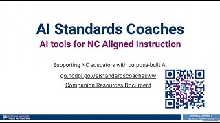 AI Standards Coaches - AI tools for NC Aligned Instruction