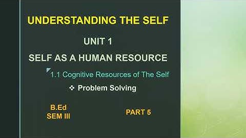 Problem Solving | Self As A Human Resource | unit 1 | part 5 | Explained in telugu