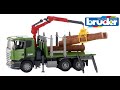 Лесовоз Bruder 02524 Scania с портативным краном и брёвнами