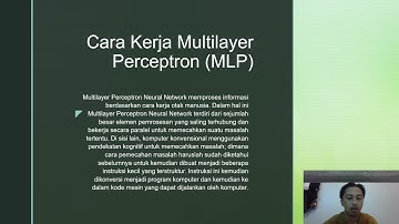 Kecerdasan Buatan - MultiLayer Perceptron (MLP)