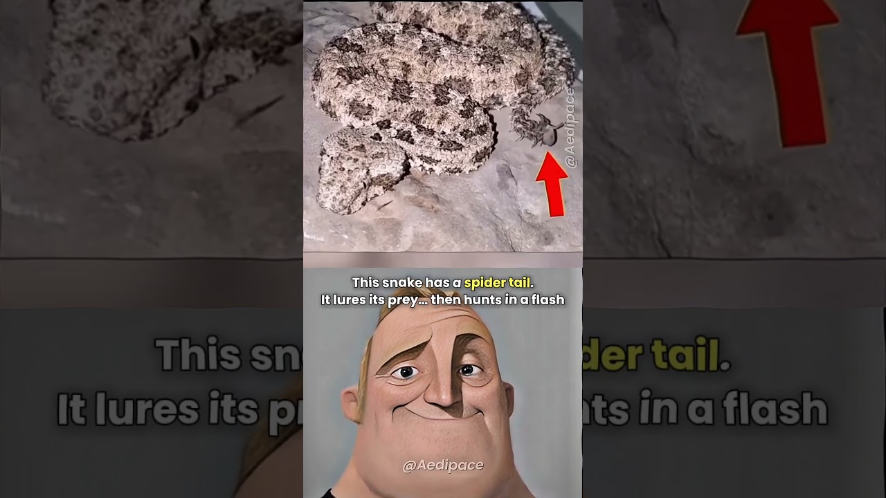 Змея заманивает свою добычу паучьим хвостом! 