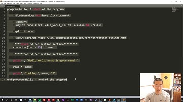 Fortran IO and syntax    Helloworld