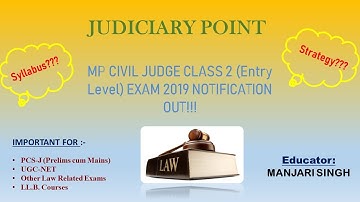 MP Civil Judge Notification 2019 Out!